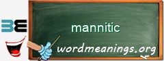 WordMeaning blackboard for mannitic